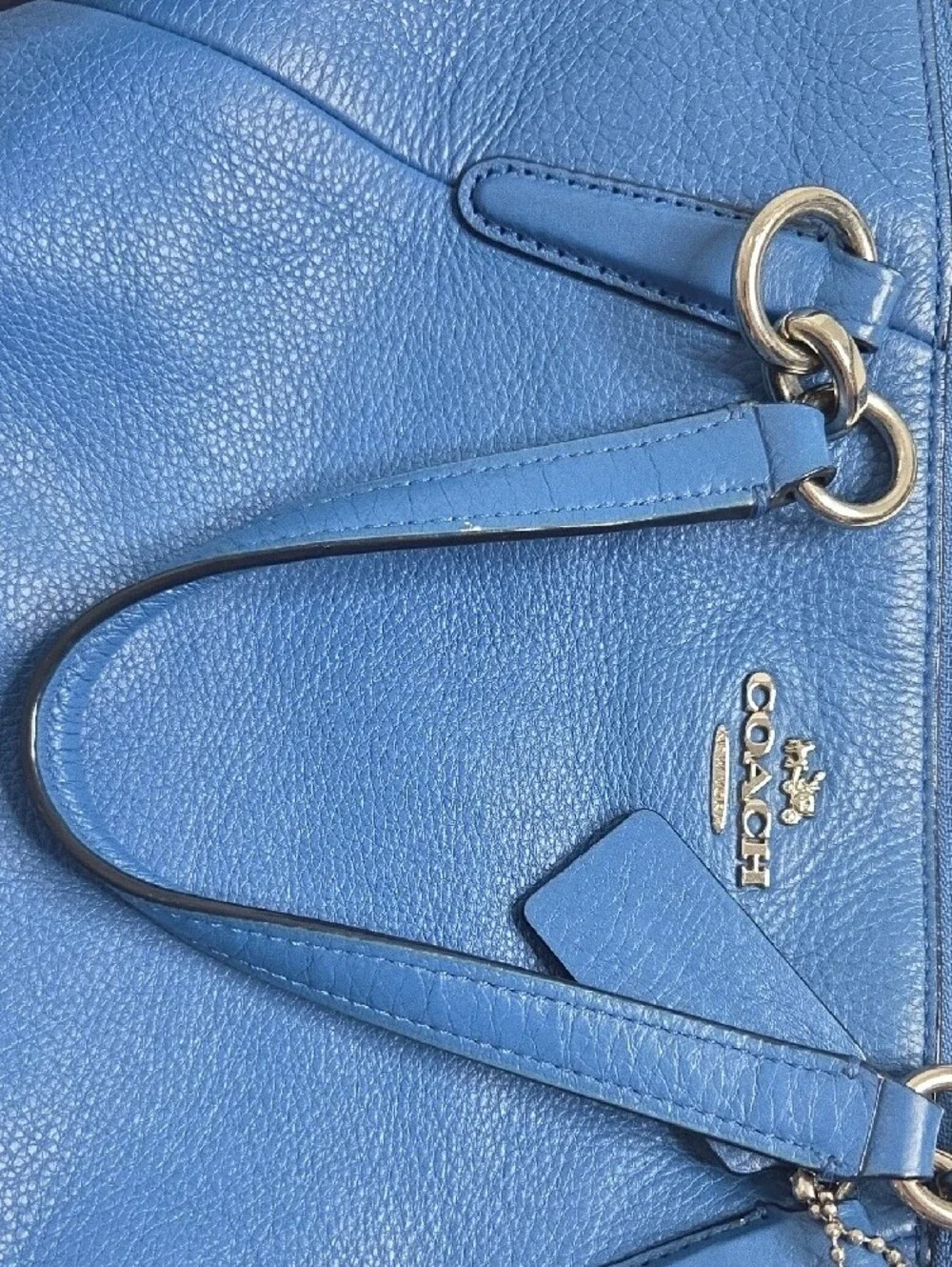 Coach Small Kelsey Cobalt Blue Pebbled Leather Shoulder Bag